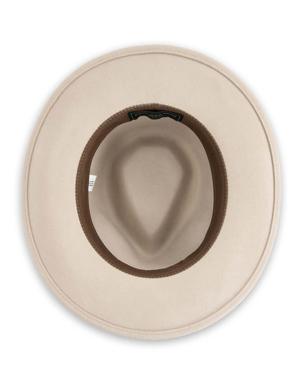 Top view of the Brimmed Field Hat in felted wool, showcasing its unique design and leather band.