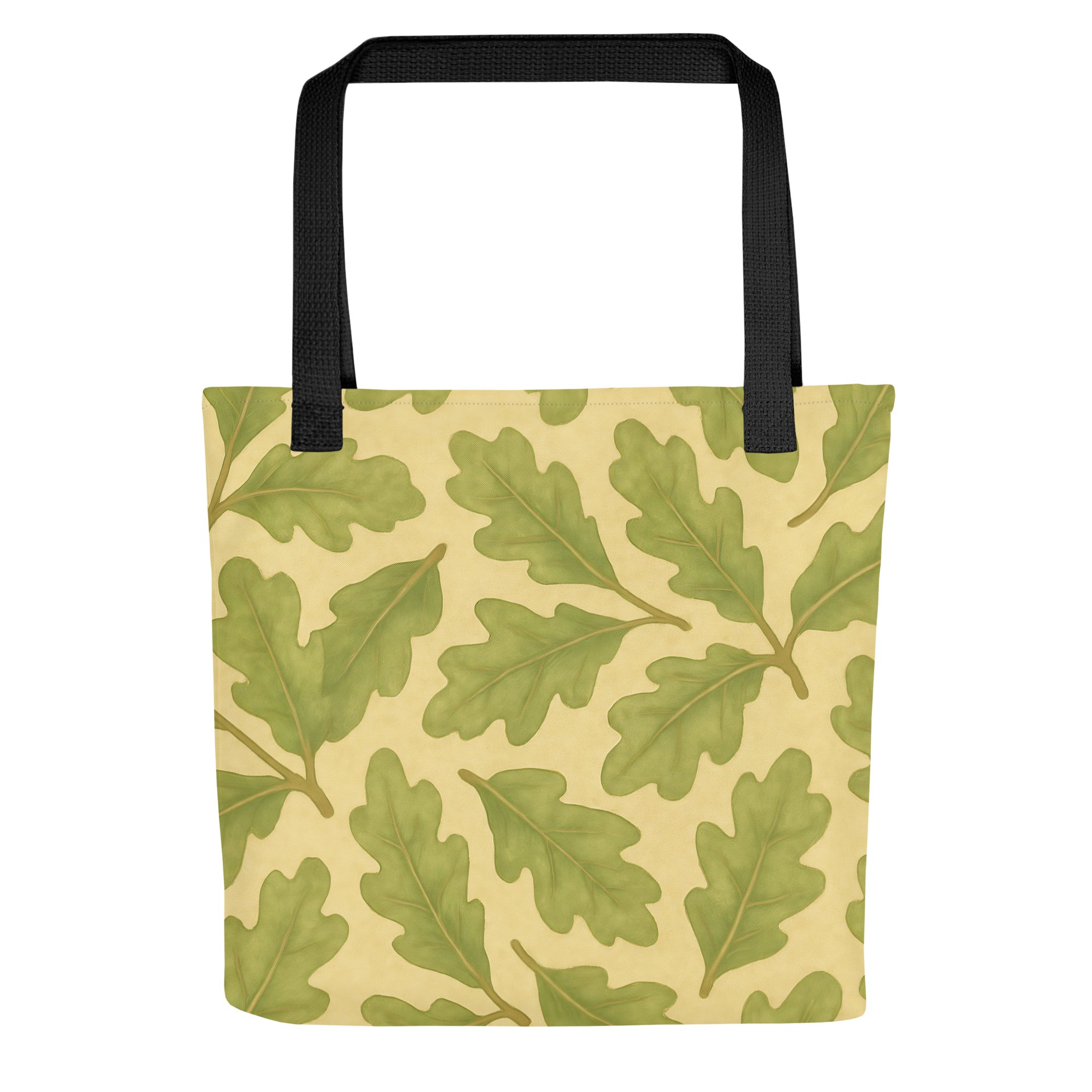 Live Oak All-Over Print Tote Bag from Southern Botany Collection, featuring lush green oak leaves.