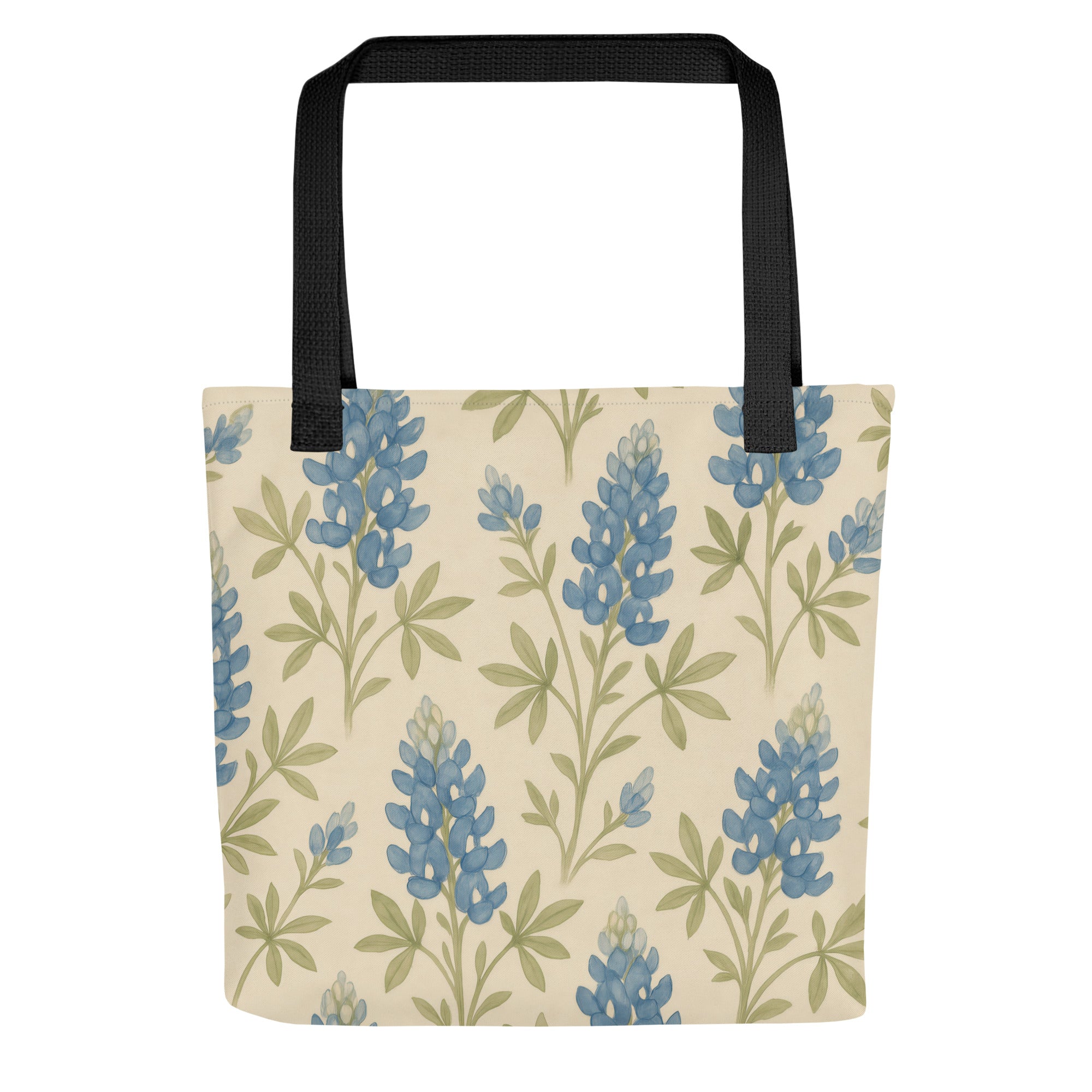 Bluebonnet tote bag featuring an elegant floral pattern inspired by Southern beauty, perfect for any occasion.