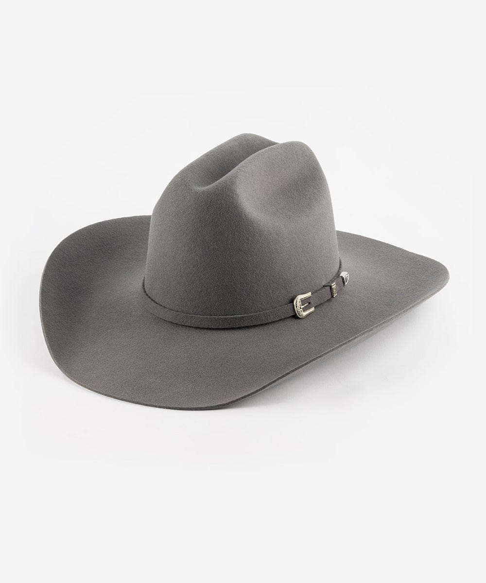 Gray Teddy Cattleman cowboy hat with a classic crown and wide brim, perfect for western style and country events.