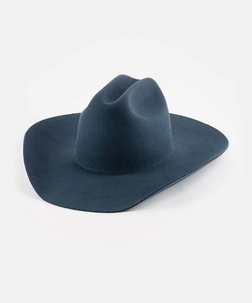 Teddy Cattleman cowboy hat in dark felt with wide brim and classic cattleman crown design.