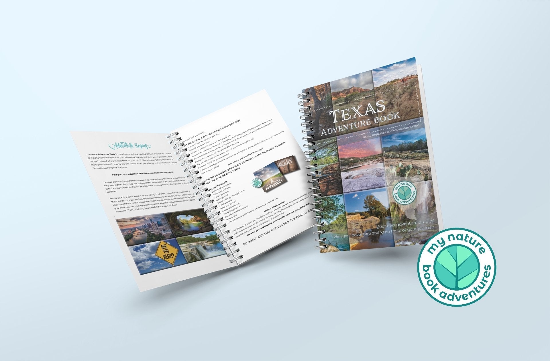 NEW Texas Adventure Book featuring maps and space for planning and sharing unforgettable journeys.