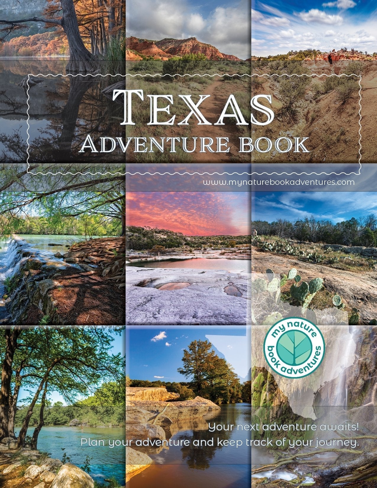 Texas Adventure Book cover showcasing scenic landscapes, ideal for planning your next journey and adventures.