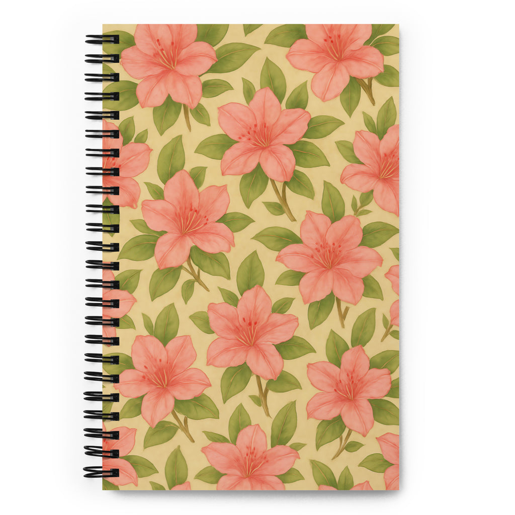 Azalea Spiral Notebook with vibrant floral design, perfect for journaling, planning, and sketching.