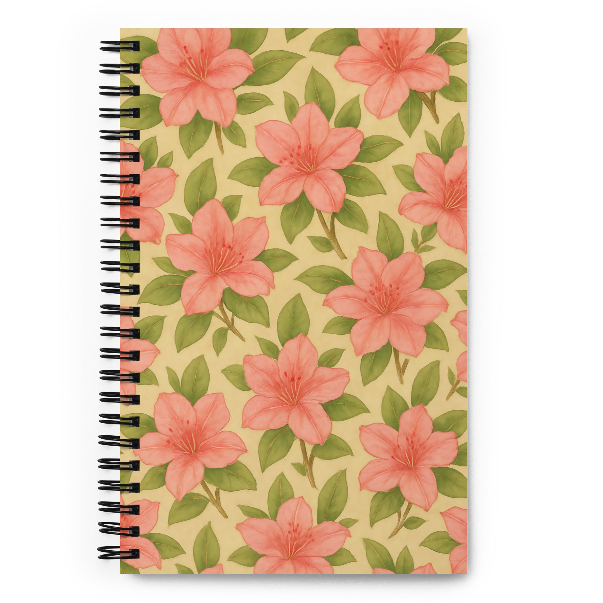 Azalea Spiral Notebook with vibrant floral design, perfect for journaling, planning, and sketching.